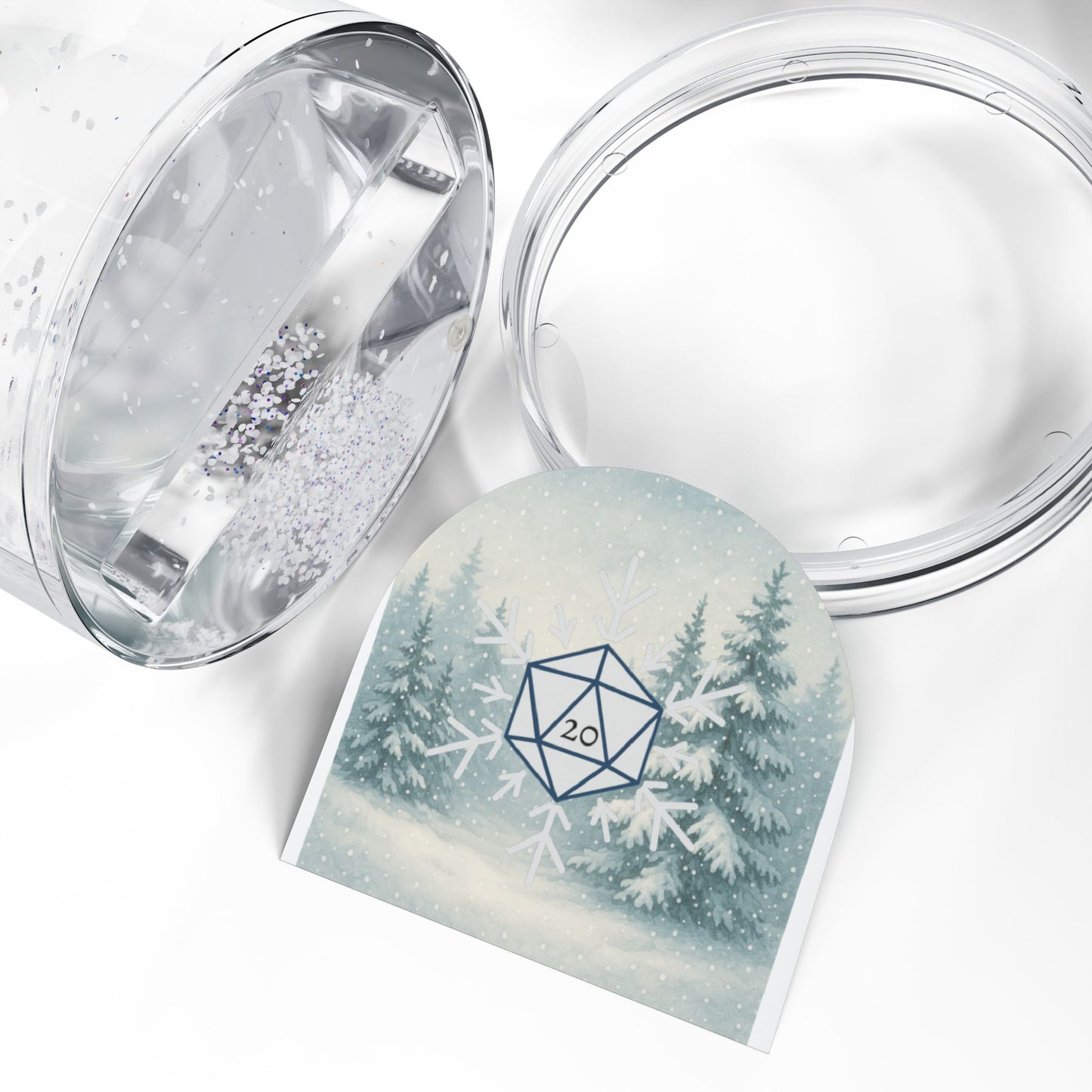 D20 Snowflake Snow Globe