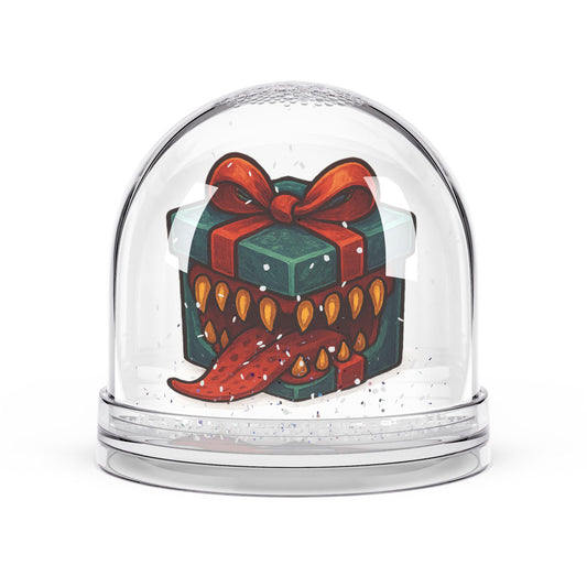 Blue Mimic Present Snow Globe