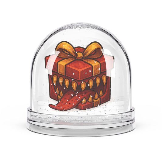 Red Mimic Present Snow Globe