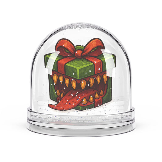 Green Mimic Present Snow Globe
