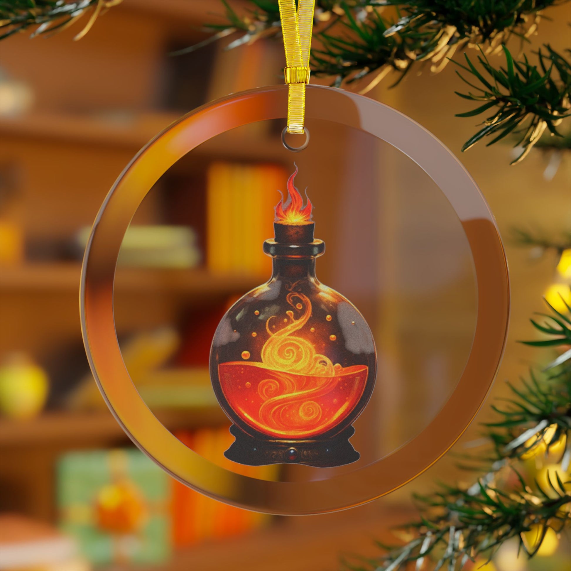 Glass Fire Potion Ornaments