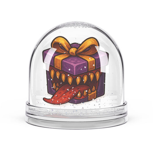 Purple Mimic Present Snow Globe