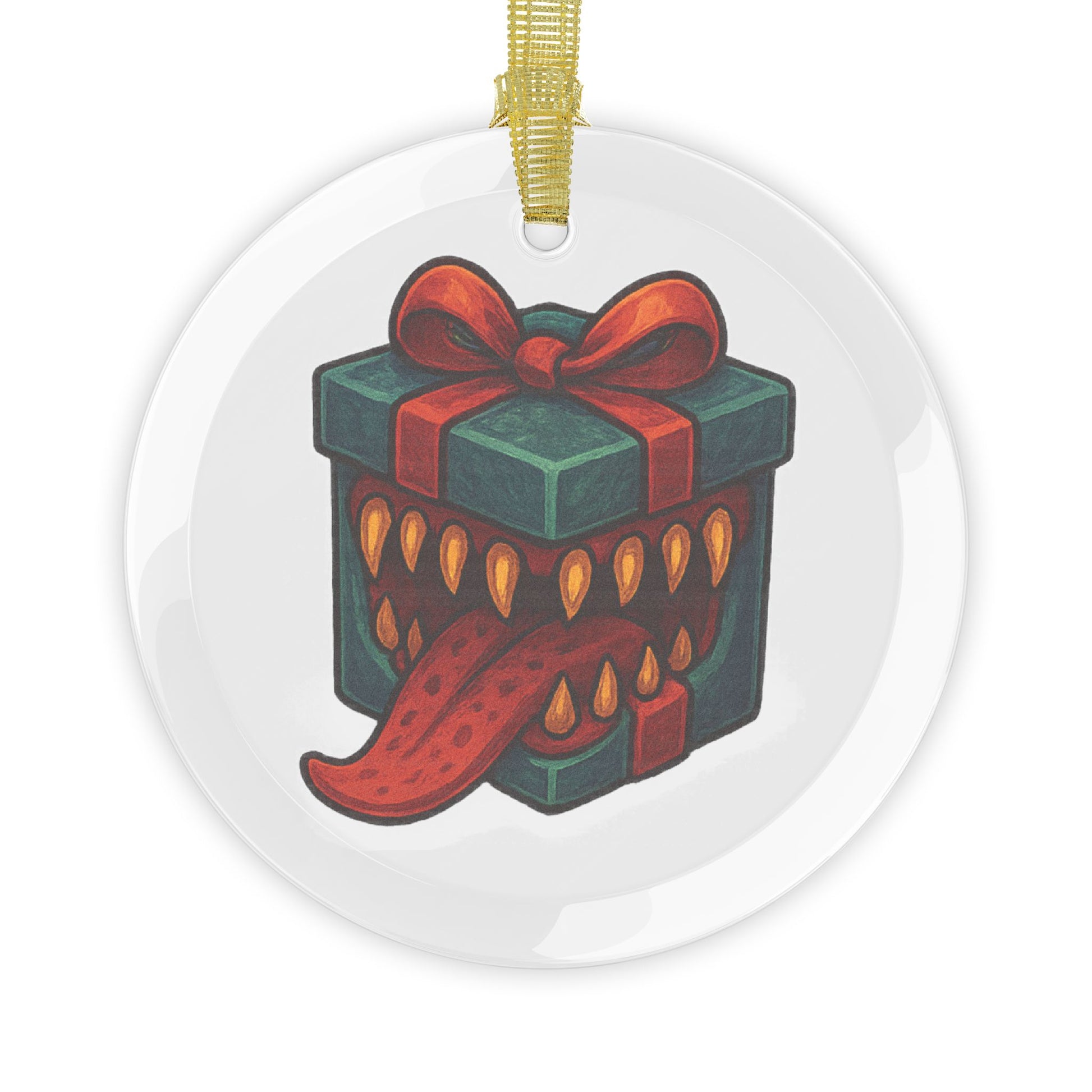 Glass Blue Mimic Present Ornaments