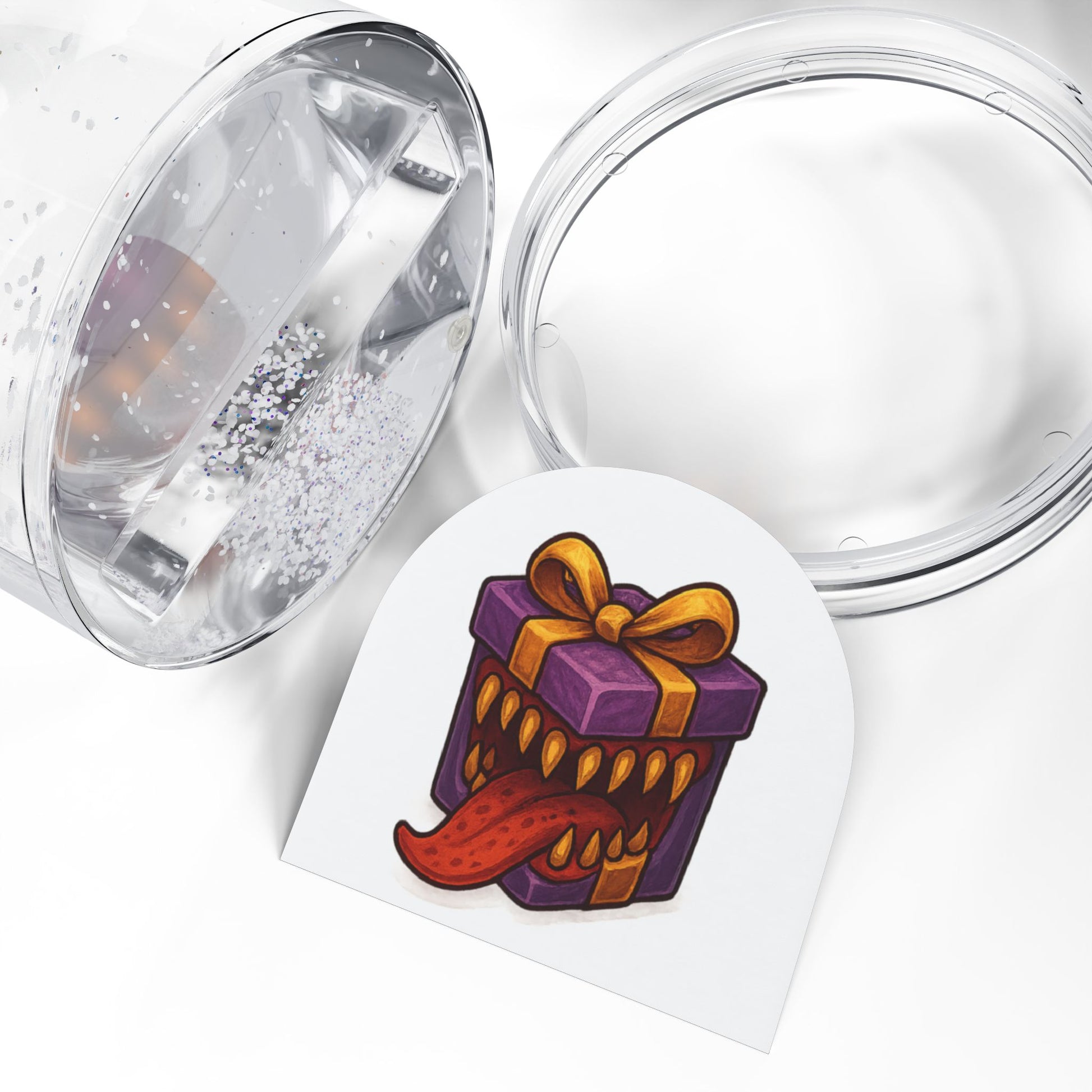 Purple Mimic Present Snow Globe