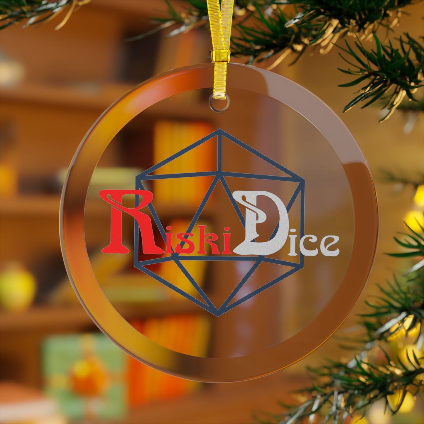 Glass Riski Dice Ornaments