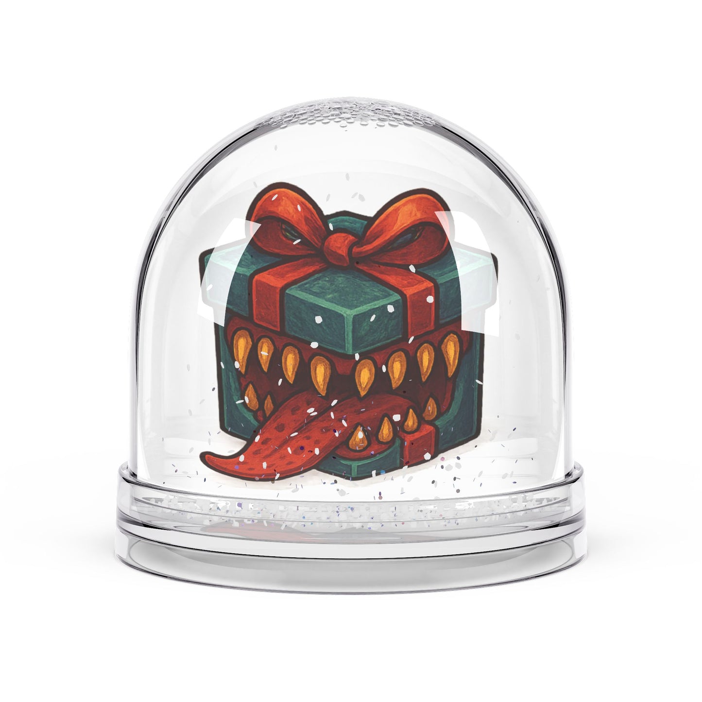 Blue Mimic Present Snow Globe