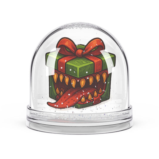 Green Mimic Present Snow Globe