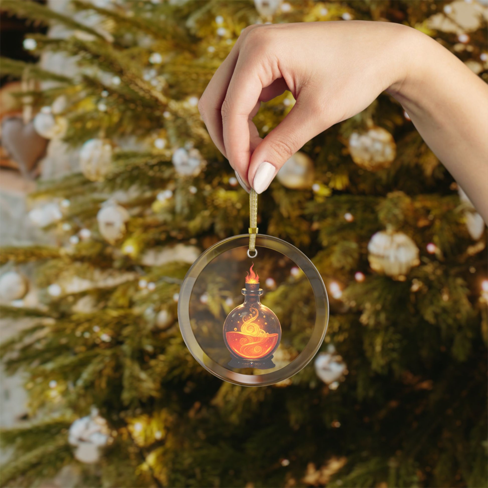 Glass Fire Potion Ornaments