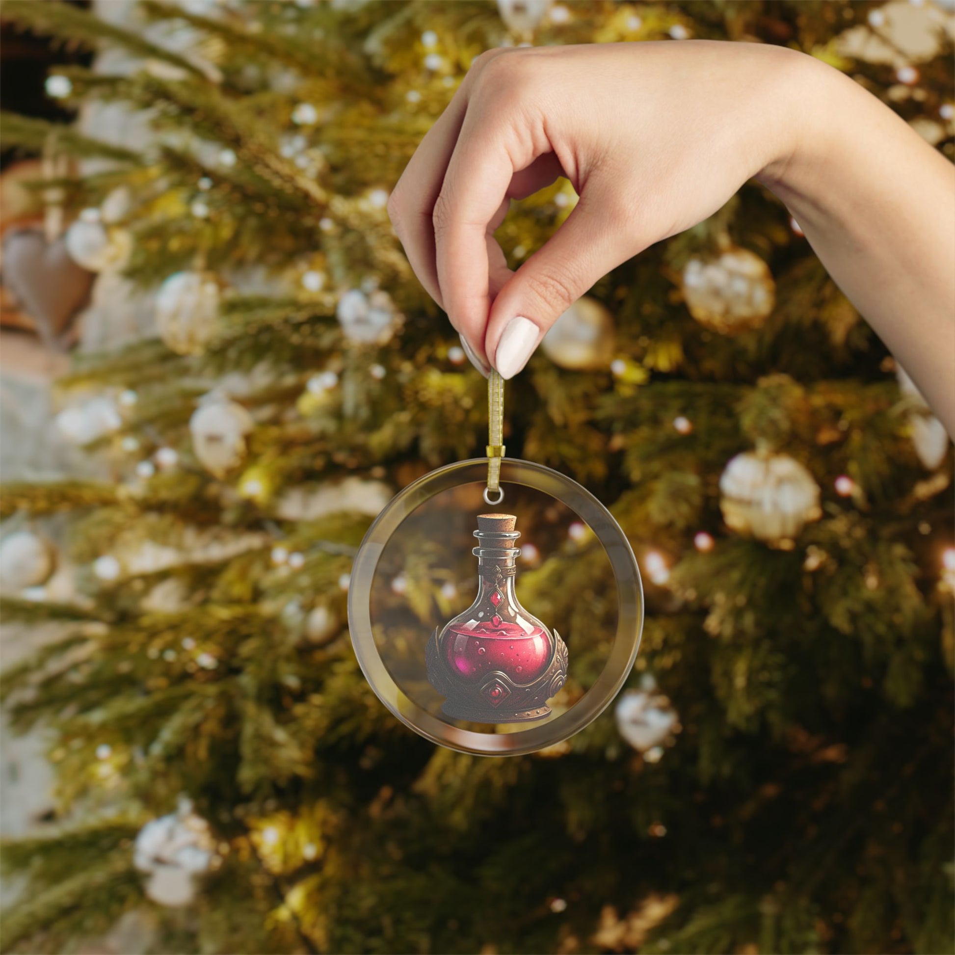 Glass Health Potion Ornaments
