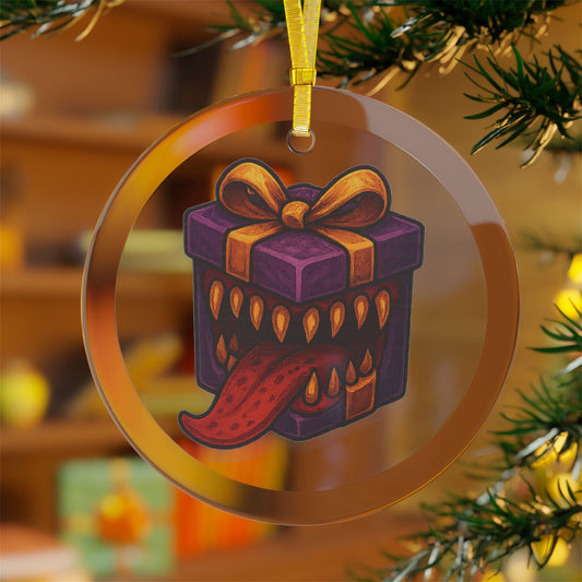 Glass Purple Mimic Present Ornaments