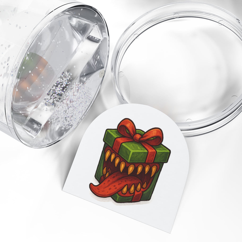 Green Mimic Present Snow Globe