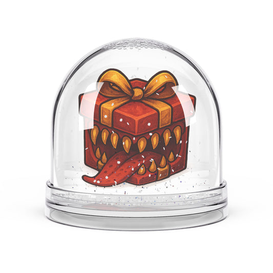 Red Mimic Present Snow Globe