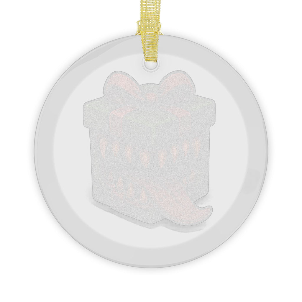 Glass Green Mimic Present Ornaments