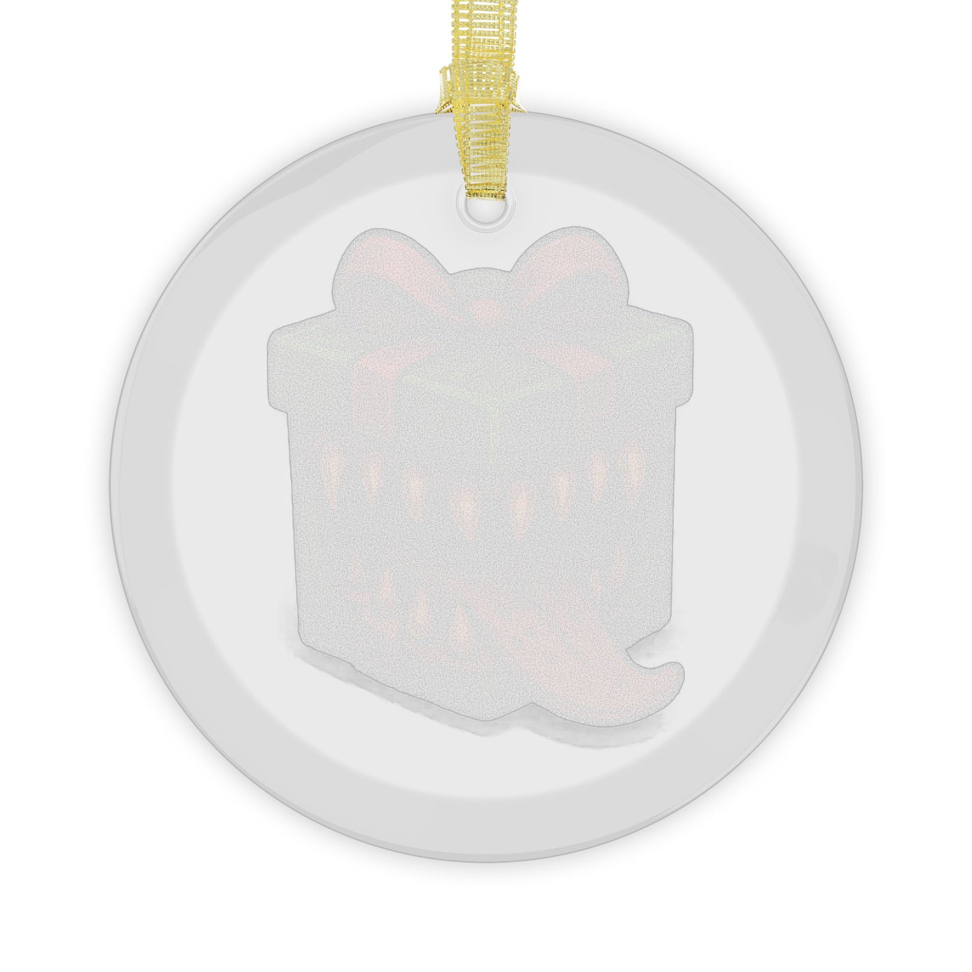 Glass Green Mimic Present Ornaments