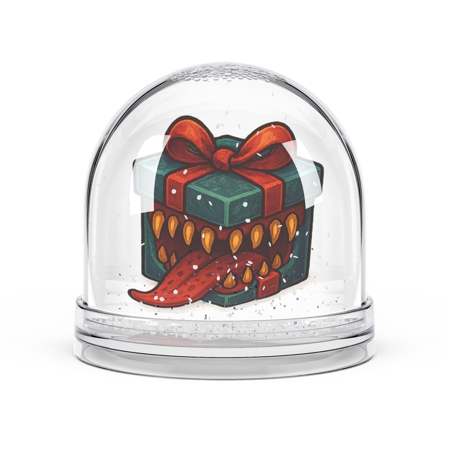 Blue Mimic Present Snow Globe