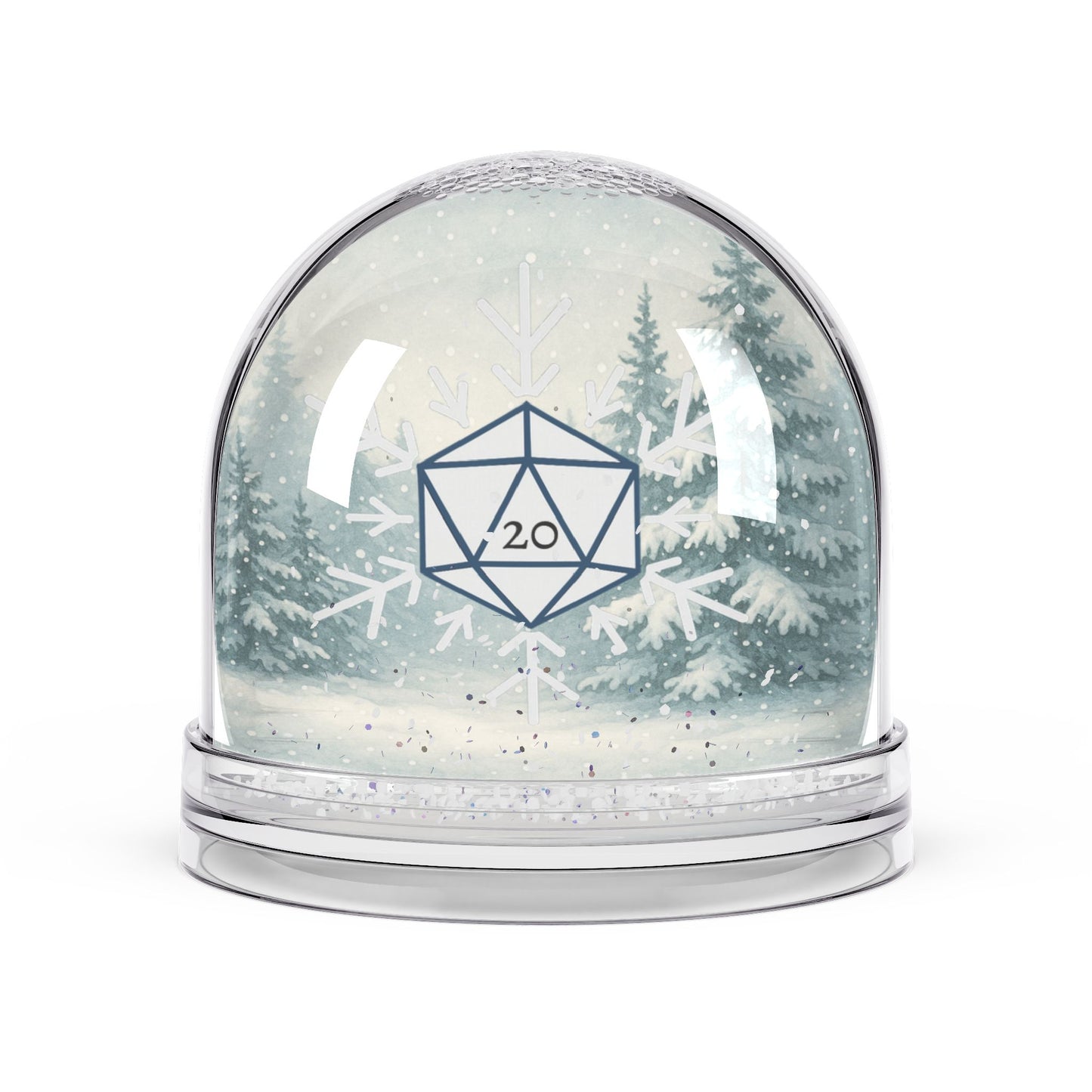 D20 Snowflake Snow Globe