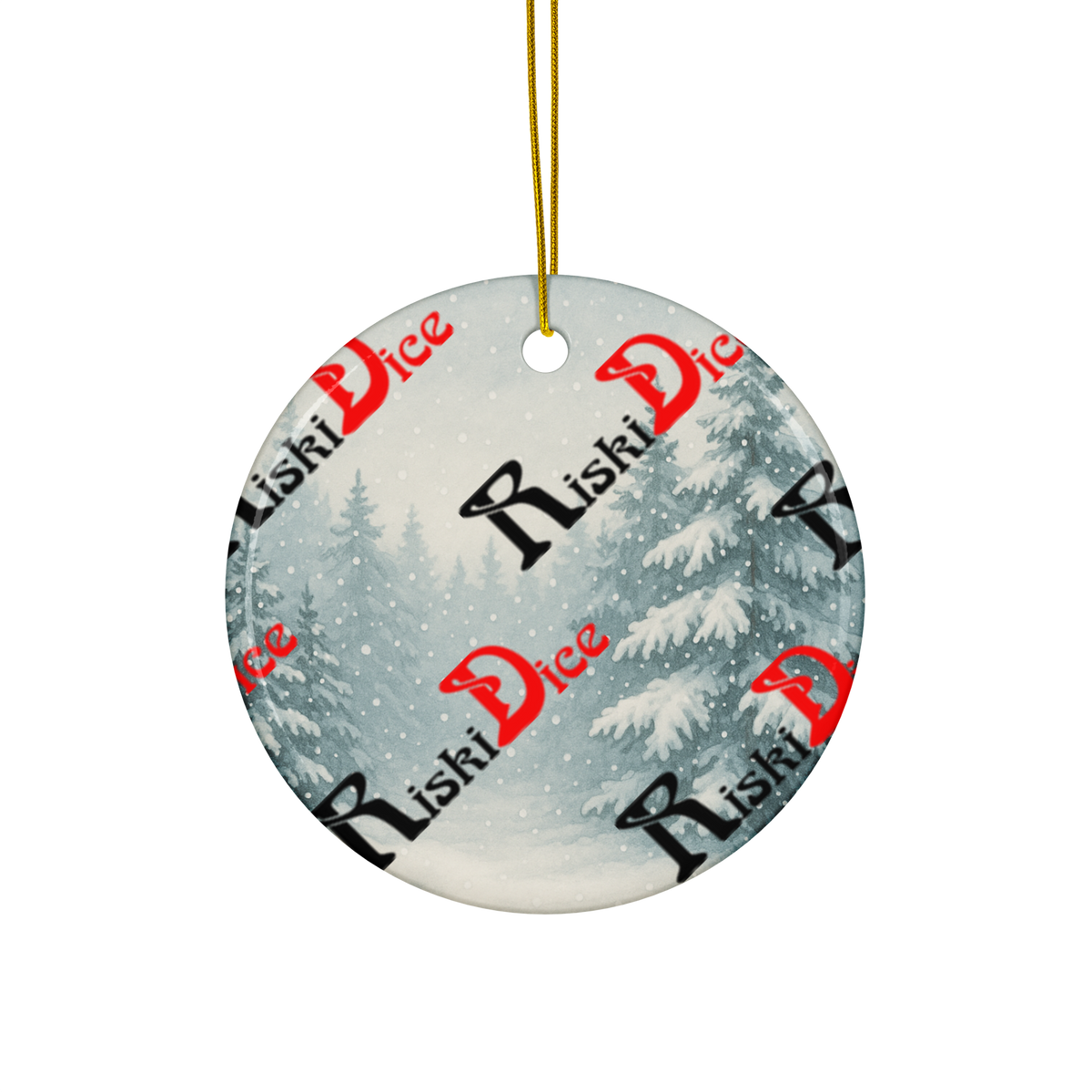 Snowy Path Fantasy Ceramic Ornament
